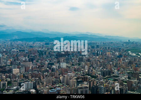 Luftaufnahme der Stadt Taipei in Taipei, Taiwan. Stockfoto