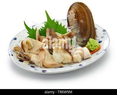 Pacific razor clam Sashimi, japanische Küche Stockfoto