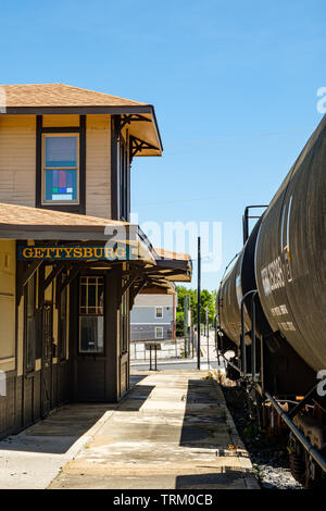 Gettysburg und Harrisburg Railroad Depot, West Railroad Street, Gettysburg, Pennsylvania Stockfoto