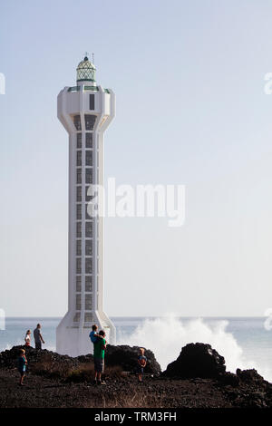 Europa, Spanien, Kanarische Inseln, La Palma, Unesco Biosphäre Ort, Leuchtturm in La Bombilla Stockfoto