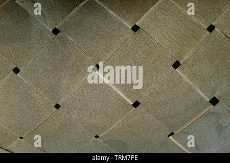 Alte und verwitterte beige Holz Weidenkorb abstrakt Hintergrund Stockfoto