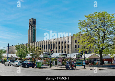 Atwater Market Gebäude und Turm in Montreal. Stockfoto
