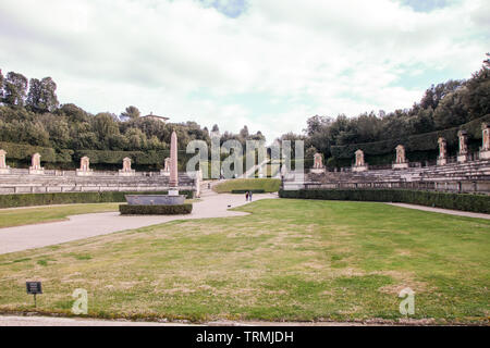 Rinascimental Garten von Boboli und Palazzo Pitti in Florenz, Italien Stockfoto