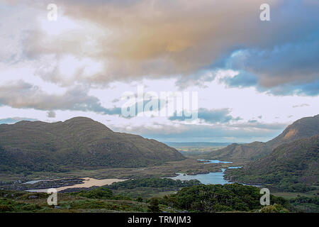 Die malerische Landschaft des Killarney National Park von den Damen, Ring of Kerry, Irland Stockfoto