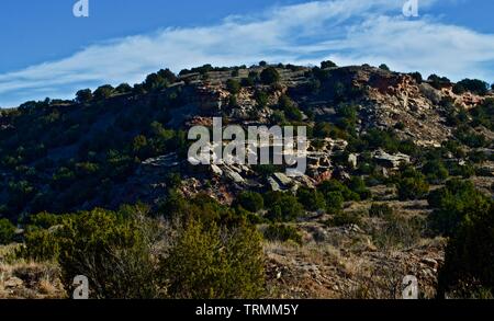 Lake Shore Klippen, See McKinsey im Texas Panhandle. Stockfoto