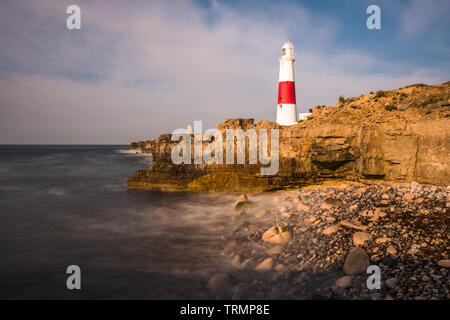 Der Leuchtturm von Portland Bill auf der Isle of Portland in der Nähe von Weymouth auf in Dorset Jurassic Coast. England. UK. Stockfoto