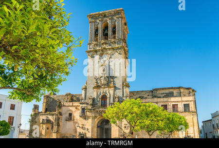 Malerische Anblick in Arcos de la Frontera, Provinz Cádiz, Andalusien, Spanien. Stockfoto