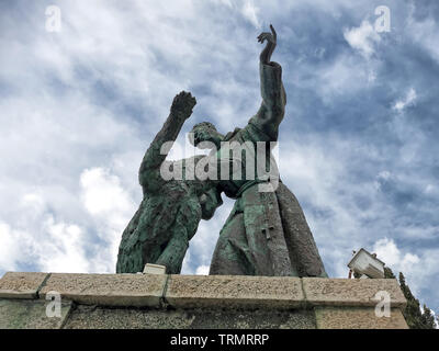 Hl. Franz Statue in Monterosso malerischen Dorf der Cinque Terre Italien Stockfoto