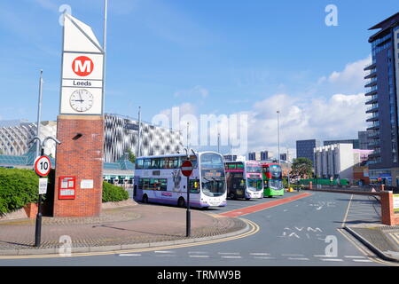 Leeds Busbahnhof Stockfoto