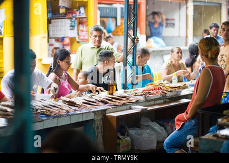 Beliebtes Restaurant, Messe der Fisch, Barão de São Domingos Zusammenbruch, Amazônia, Manaus, Amazonas, Brasilien Stockfoto