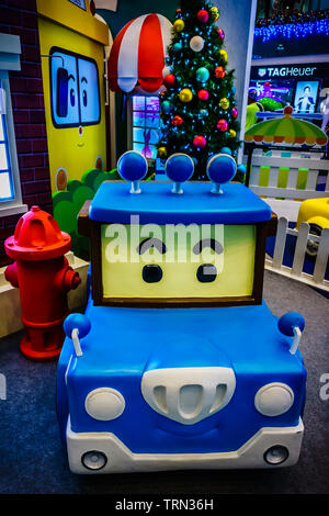 Singapur - Dec 11, 2018: Weihnachten mit Robocar Poli und Freunde an der Marina Square, Singapore. Stockfoto