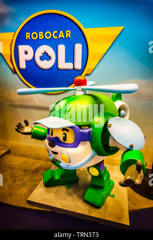 Singapur - Dec 11, 2018: Weihnachten mit Robocar Poli und Freunde an der Marina Square, Singapore. Stockfoto