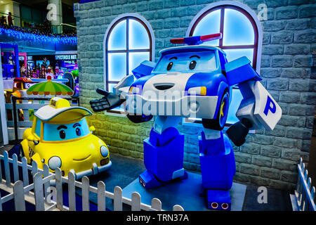 Singapur - Dec 11, 2018: Weihnachten mit Robocar Poli und Freunde an der Marina Square, Singapore. Stockfoto