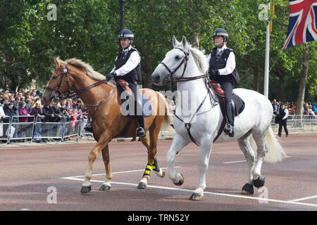 Berittene Polizei auf der Mall für die Farbe 2019 Stockfoto