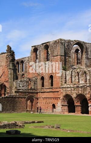 UK Barrow In Furness, Cumbria. Furness Abbey. Ulverston, Cumbria, Halbinsel Furness Abbey Ruinen, Furness Abbey, Cumbria. Stockfoto