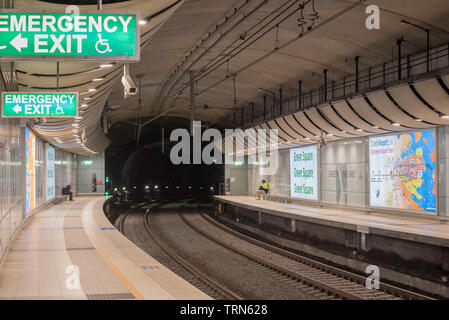 Green Square U-Bahn Station auf der Linie, Sydney Flughafen und der Stadt in Australien Stockfoto