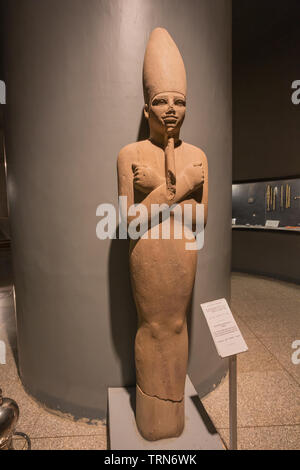 Editorial: Luxor, Ägypten, 16. Oktober 2018 - Statue von Mentuhotep III im theLuxor Museum Stockfoto