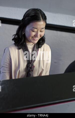 Jinjoo Yoo, Splash Punkt Jazz Club, Plough Inn, Rottingdean, East Sussex, UK, 17. Mai 2019. Schöpfer: Brian O'Connor. Stockfoto