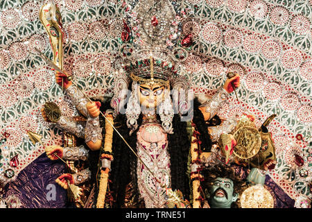 Durga Idol - Durga Puja Navrata, West Bengal, Indien Stockfoto
