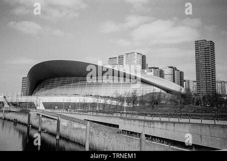 London Aquatics Centre, Queen Elizabeth Olympic Park, Stratford, London, England, Vereinigtes Königreich. Stockfoto