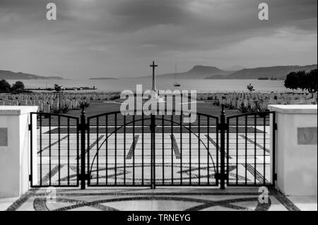 Friedhof Grabsteine von Commonwealth Krieg tot in der Bucht von Souda Soldatenfriedhof in Kreta Griechenland Stockfoto