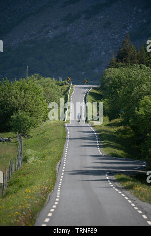 Erkunden sie Norwegen mit dem Fahrrad im Sommer 2019 Stockfoto