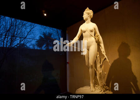 Estatua de Diana de Jean-Antoine Houdon (1780). Arte Europeo. Museo Gulbenkian, Plaza de España, Ciudad de Lisboa, Portugal, Península Ibérica, Europa Stockfoto