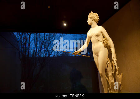 Estatua de Diana de Jean-Antoine Houdon (1780). Arte Europeo. Museo Gulbenkian, Plaza de España, Ciudad de Lisboa, Portugal, Península Ibérica, Europa Stockfoto