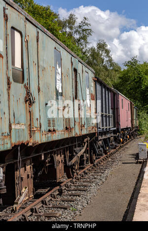 BR Rollmaterial Full Frame, Richard Beeching, Baron Beeching, Metall, Schienenverkehr, Niet-Werkzeug, Farbe Bild, Zug - Fahrzeug Stockfoto