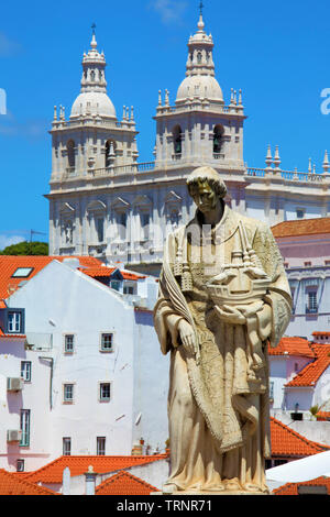 Portugal, Lissabon, Alfama, St Vincent Statue, Sao Vicente de Fora Kirche, Stockfoto