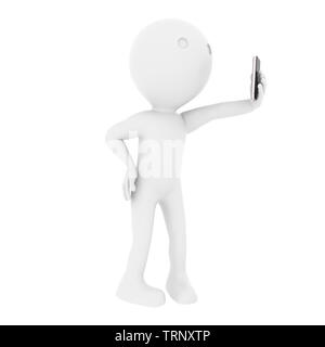 Selfie - Menschen. 3D-Rendering Stockfoto
