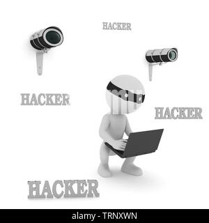 Hacker. 3D-Rendering Stockfoto