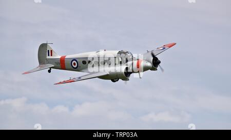 1946 C 19 Avro Anson airborne Am 2019 fliegendes Festival an Shuttleworth Stockfoto