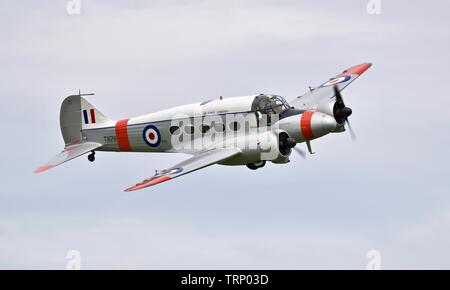 1946 C 19 Avro Anson airborne Am 2019 fliegendes Festival an Shuttleworth Stockfoto