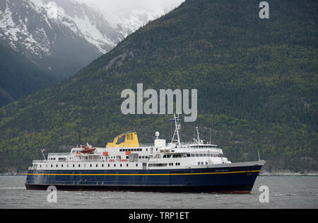 Alaska Fähre, Kreuzfahrtschiff, Skagway, Lynn Canal, Southeast Alaska, Alaska Stockfoto