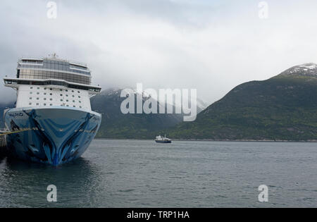 Alaska Fähre, Kreuzfahrtschiff, Skagway, Lynn Canal, Southeast Alaska, Alaska Stockfoto