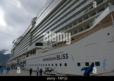 Norwegische Bliss, Kreuzfahrtschiff, Inside Passage, Southeast Alaska, USA Stockfoto