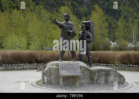 Centennial Statue, Skagway, Alaska, Southeast Alaska, USA Stockfoto