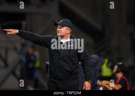 RIGA, Lettland. 10. Juni, 2019. Matjaz Kek, während der UEFA EURO 2020 Qualifikation Spiel zwischen den nationalen Fußball-Team von Lettland und Slowenien. Credit: gints Ivuskans/Alamy leben Nachrichten Stockfoto