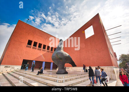 Monterrey, Mexiko - 9 Dezember, 2018: MARCO, Museum für Zeitgenössische Kunst (Museo de Arte Contemporaneo) Wahrzeichen der Stadt Macroplaza Stockfoto