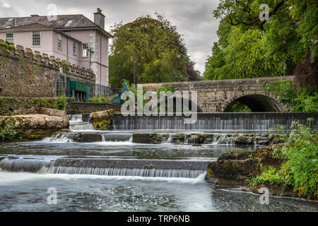 In Tavistock Abbey Brücke überquert den Fluss Tavy außerhalb der westlichen Grenze des Dartmoor in Devon. Stockfoto