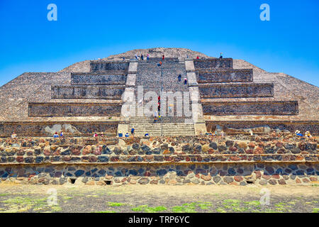 Mexiko City, Mexiko-21 April, 2018: Wahrzeichen Teotihuacan Pyramiden Komplex im mexikanischen Hochland und Mexiko Tal in der Nähe von Mexico City entfernt Stockfoto