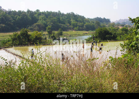 Atemberaubende Landschaft von Hampi, Karnataka, Indien Stockfoto