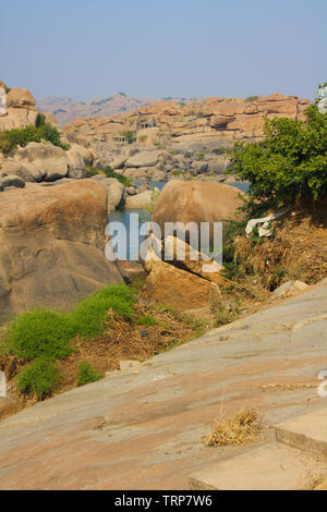 Atemberaubende Landschaft von Hampi, Karnataka, Indien Stockfoto