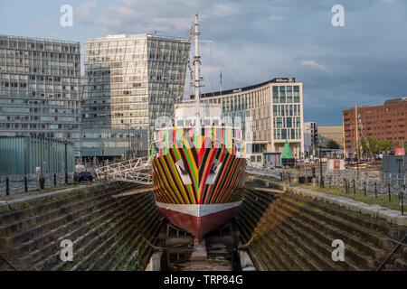 Pilot Cutter, Edmund Gardner, Dry Dock, Dock, Liverpool Museum, Liverpool, England Stockfoto