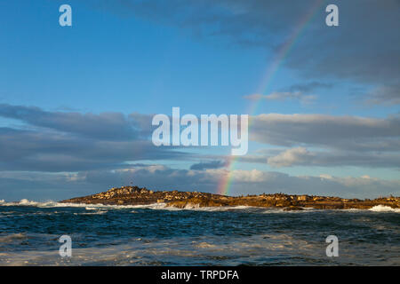 Arco Iris de la Isla de las Focas, False Bay, Sudáfrica, África Stockfoto