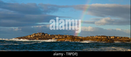 Arco Iris de la Isla de las Focas, False Bay, Sudáfrica, África Stockfoto