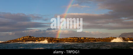 Arco Iris de la Isla de las Focas, False Bay, Sudáfrica, África Stockfoto