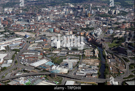 Luftaufnahme der Leeds Dock, südöstlich der Innenstadt, Leeds Stockfoto