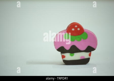 Schön cupcake Form radiergummi für junge Kinder Stockfoto